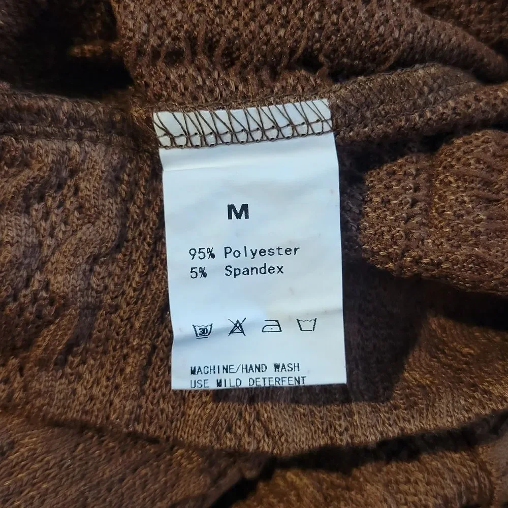 JULYCLO Brown Cable Knit Cardigan Sweaterw Pockets -NIP